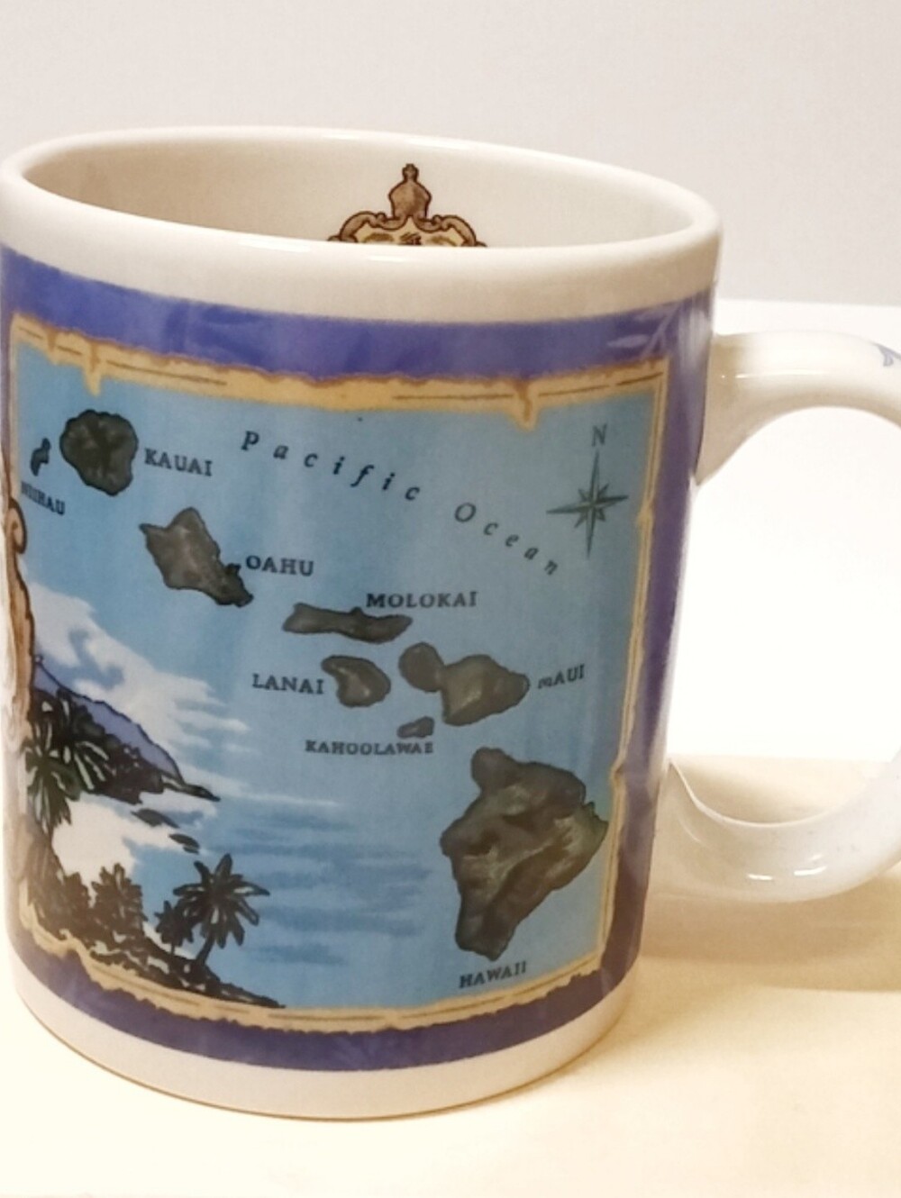 Vintage Hawaii Map Coffee Mug Souvenir - The Hawaiian Islands